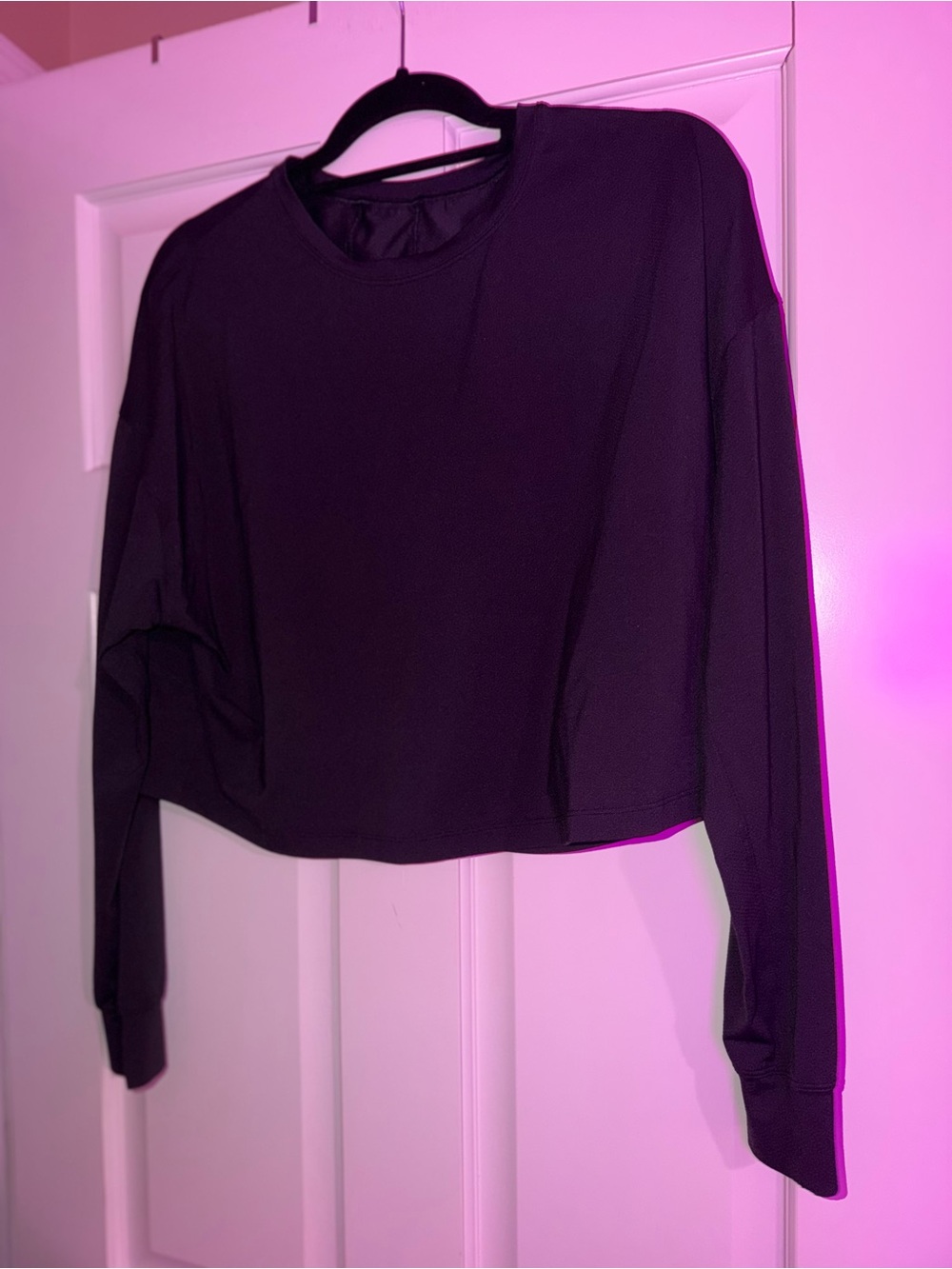 Lululemon Muscle Love Long Sleeve Shirt Crop Oversized Black 10 LkNew